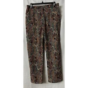 NWT Costa Blanca Womens Lightweight Multiple Colored Paisley Pants Slacks Size M